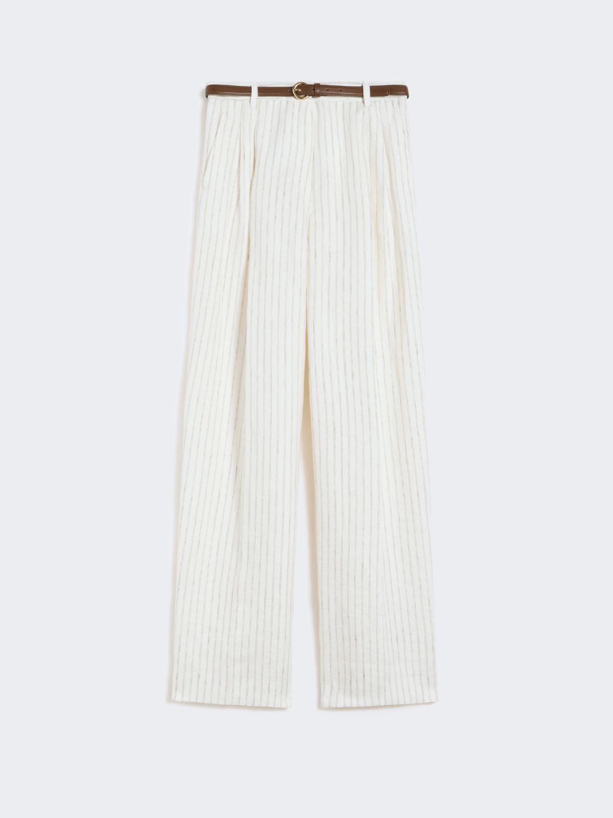 Pinstripe linen trousers - NATURAL - Max Mara - 5