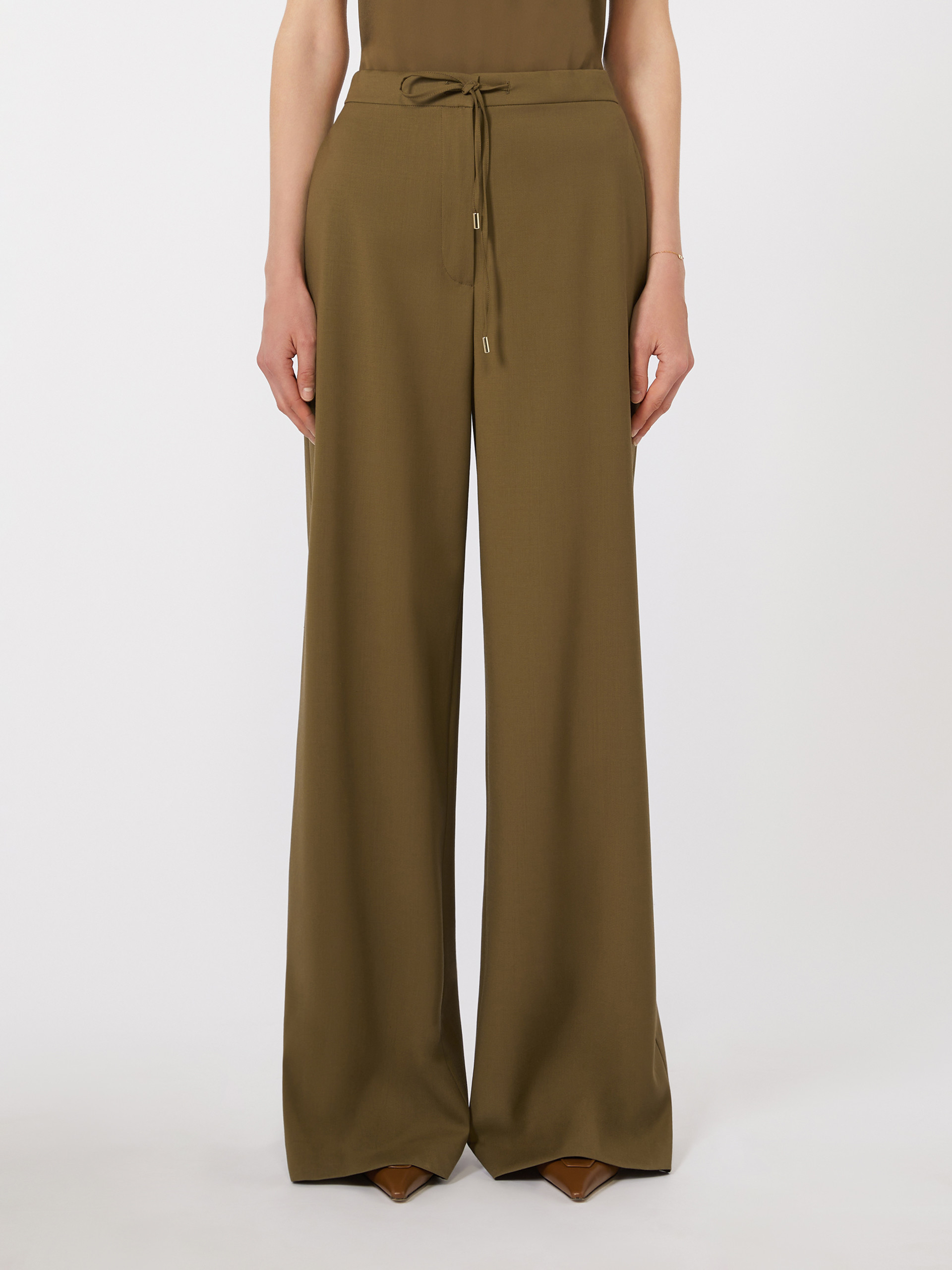 Woollen cloth joggers - KAKI - Max Mara - 2