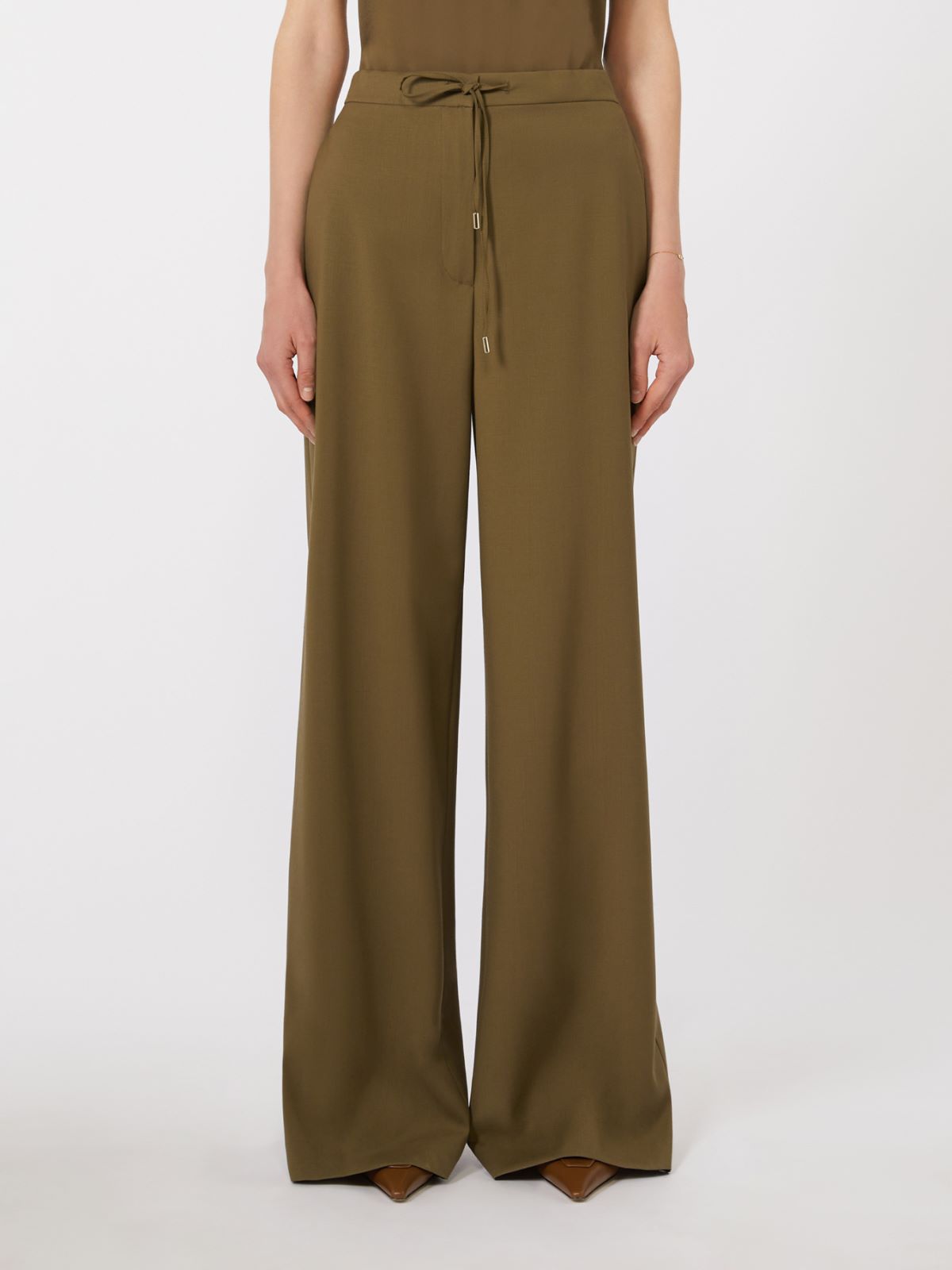 Woollen cloth joggers - KAKI - Max Mara - 5