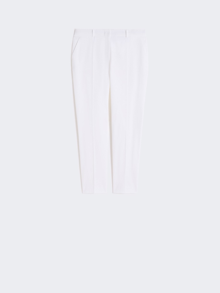Pantalon cigarette en coton stretch - BLANC