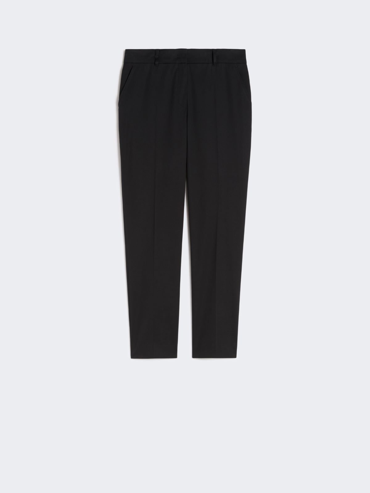 Stretch cotton cigarette trousers - BLACK - 5