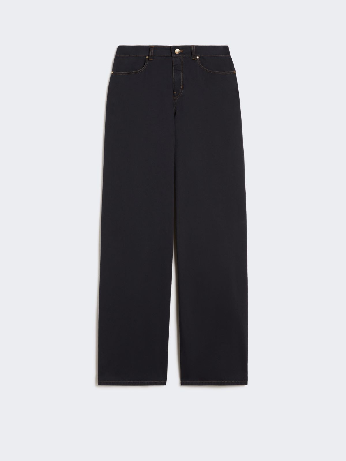 Cotton satin baggy trousers - NAVY - Max Mara - 9