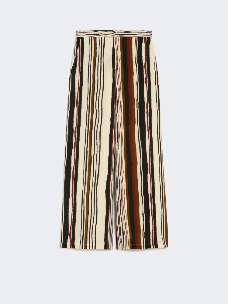 Striped crêpe de chine trousers - BRICK RED - Max Mara