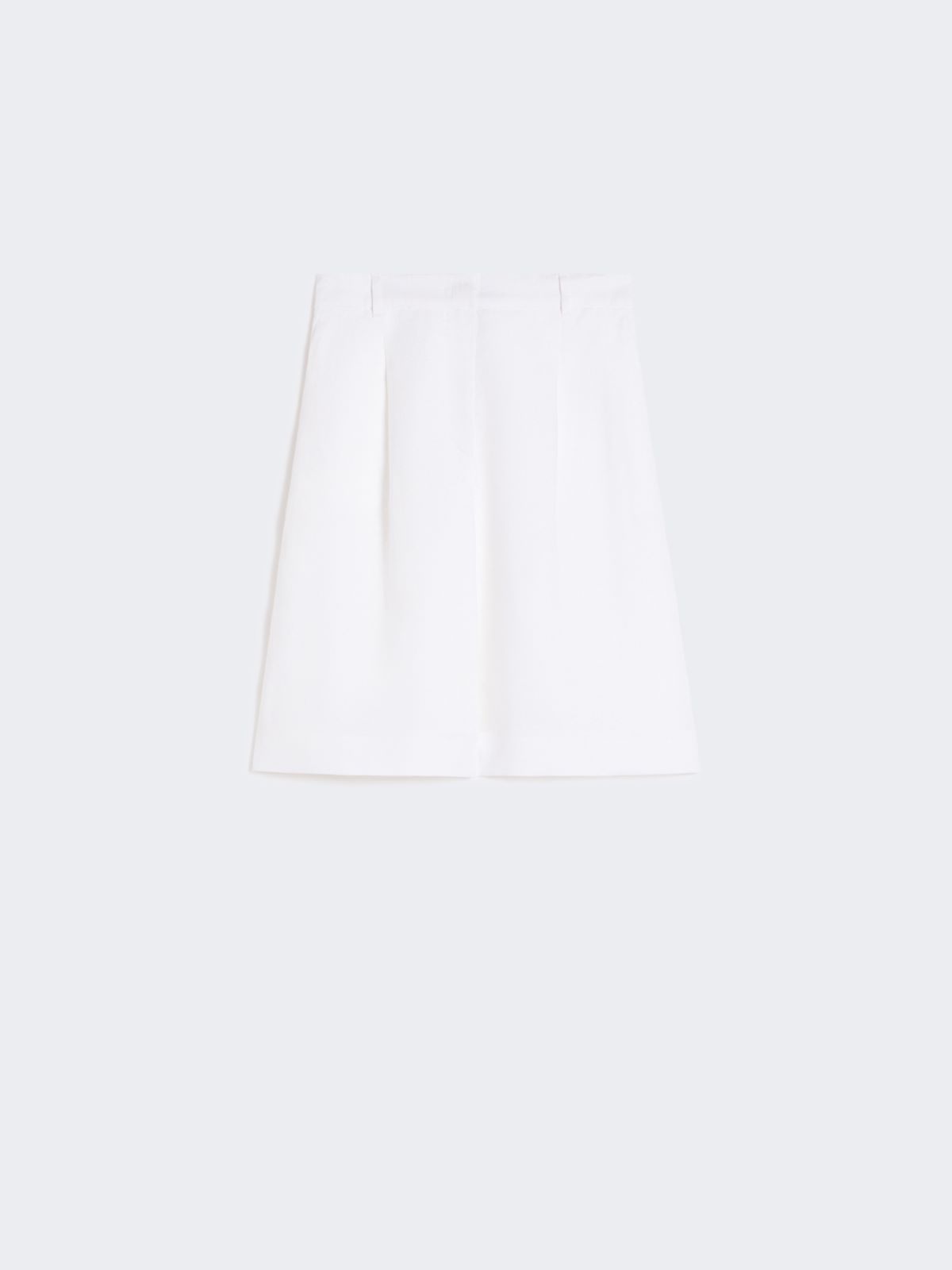 Long linen canvas Bermuda shorts - WHITE - 4