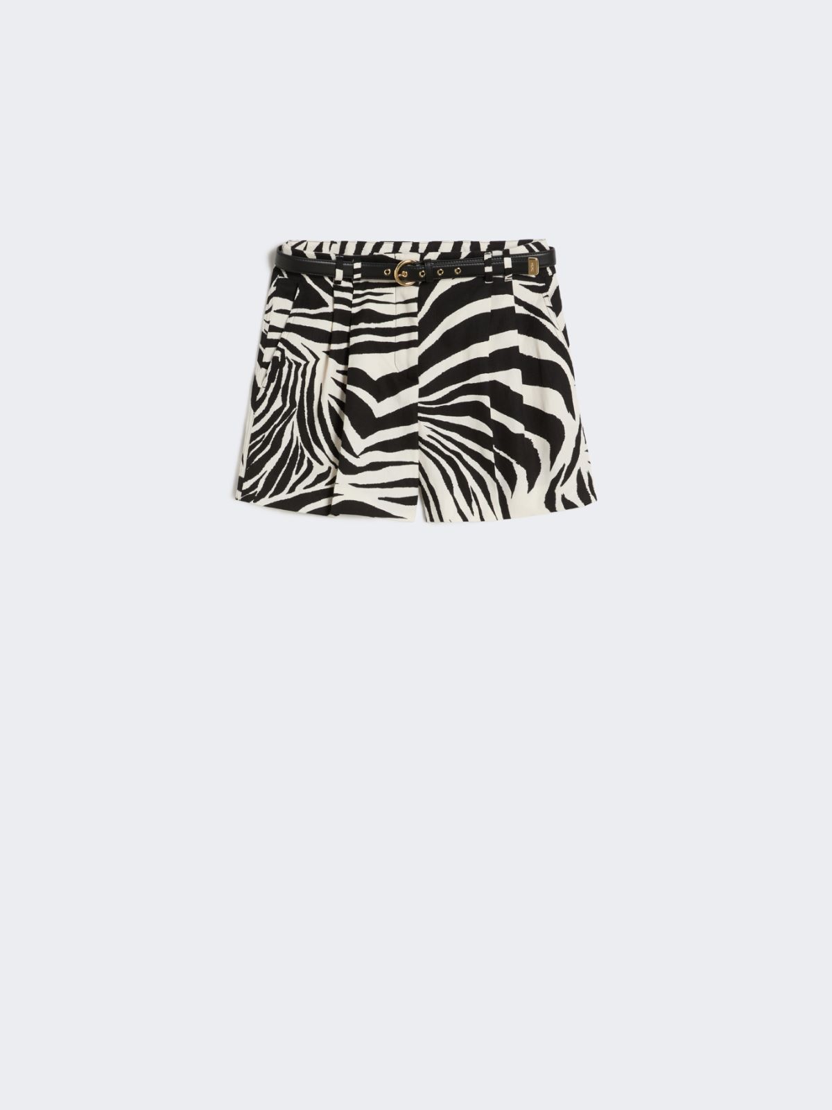 Printed cotton and linen shorts - BLACK - Max Mara - 9