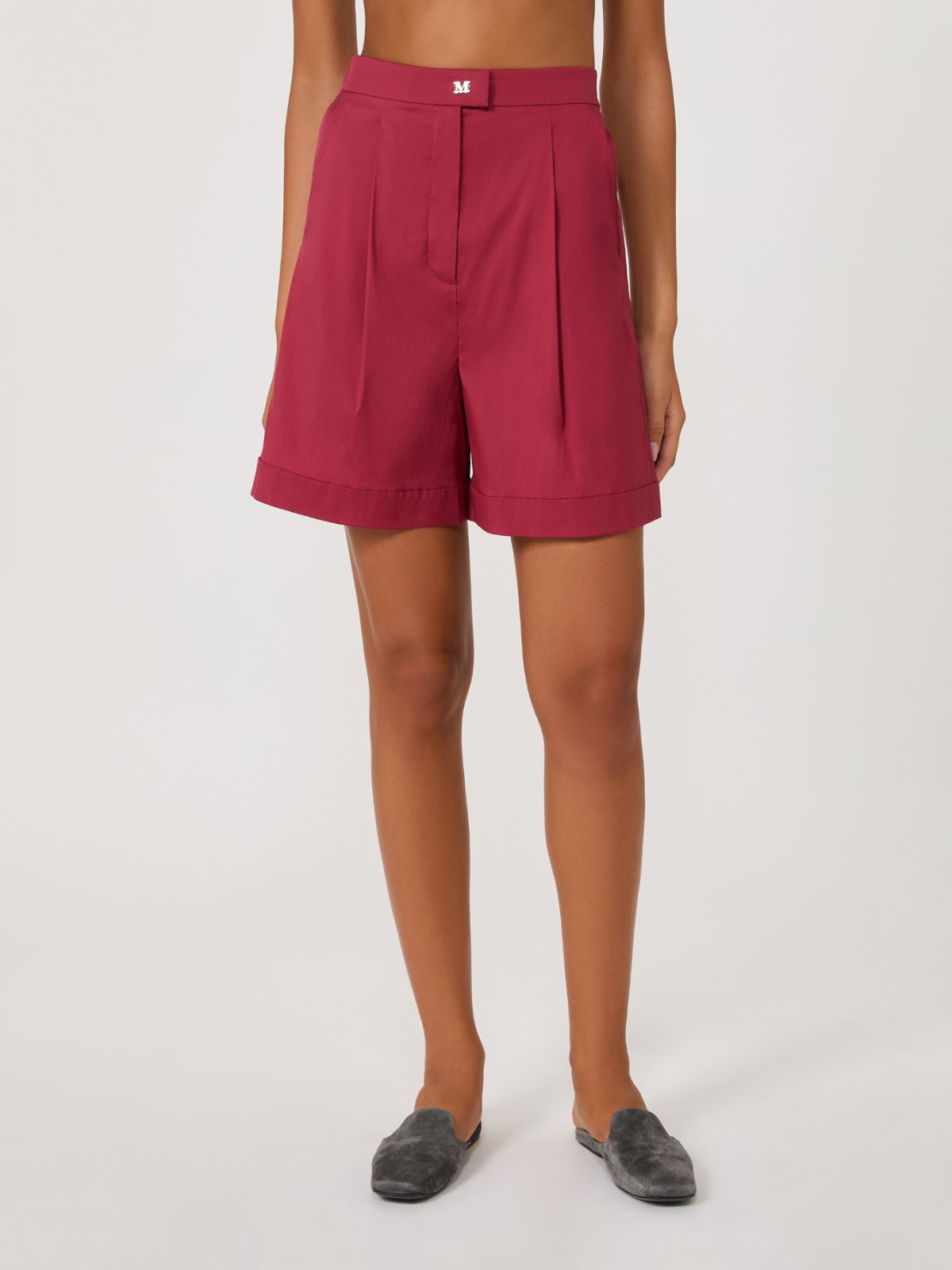 Stretch poplin Bermuda shorts - GERANIUM - Max Mara - 2