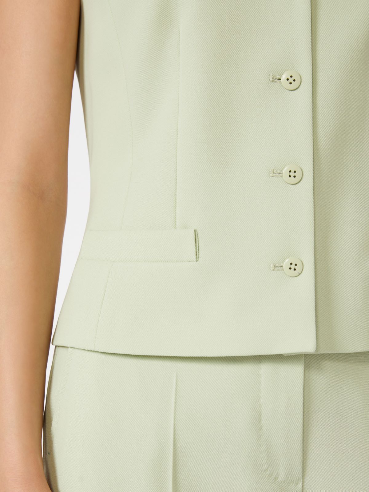 Weste aus Woll-Crêpe - GRUEN - Max Mara - 5