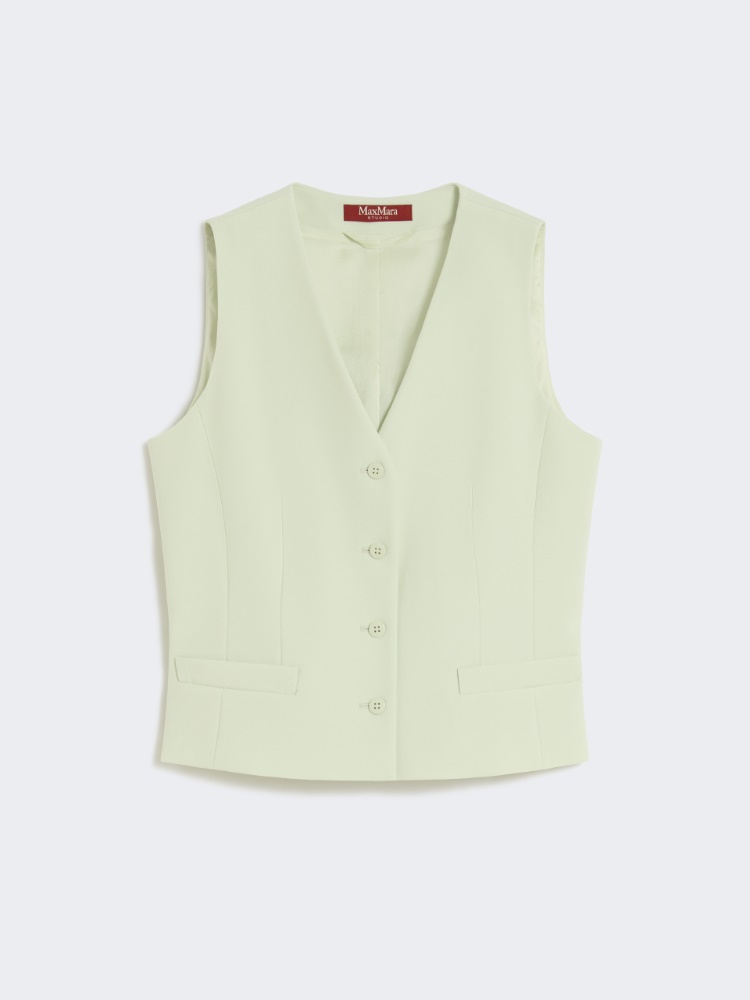 Wool crepe gilet - GREEN - Max Mara