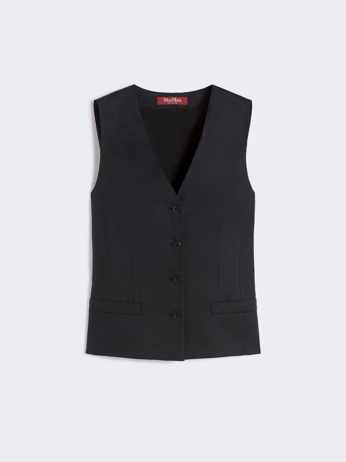 Linen canvas gilet - BLACK - Max Mara - 6