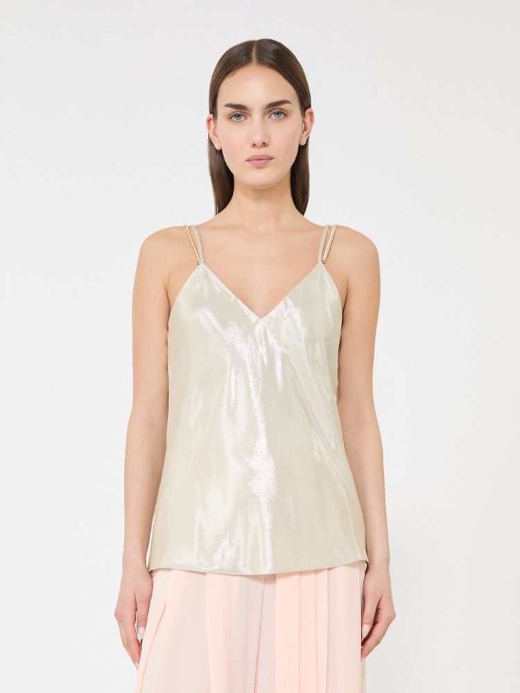 Viscose lamé top - LIGHT GOLD - 2