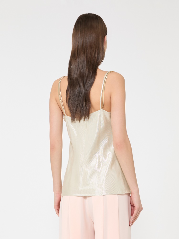 Viscose lamé top - LIGHT GOLD - 3