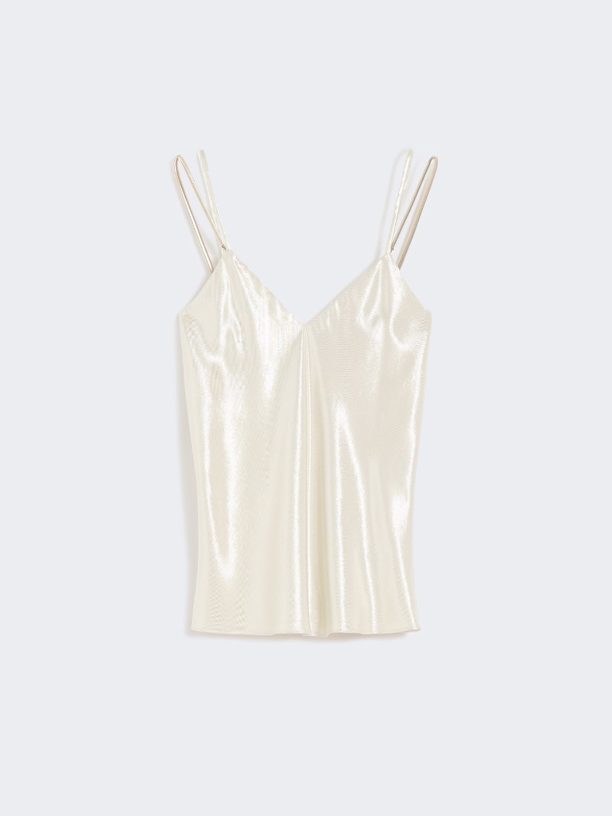 Viscose lamé top - LIGHT GOLD - 5