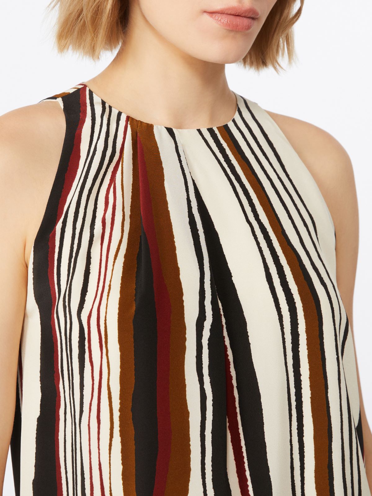 Printed silk crêpe de chine top - BRICK RED - Max Mara - 9