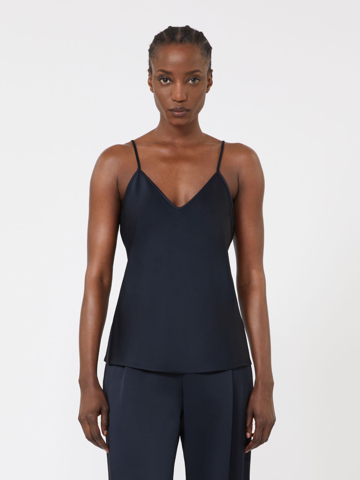 Slip-Top aus Envers-Satin - NACHTBLAU - Max Mara - 4