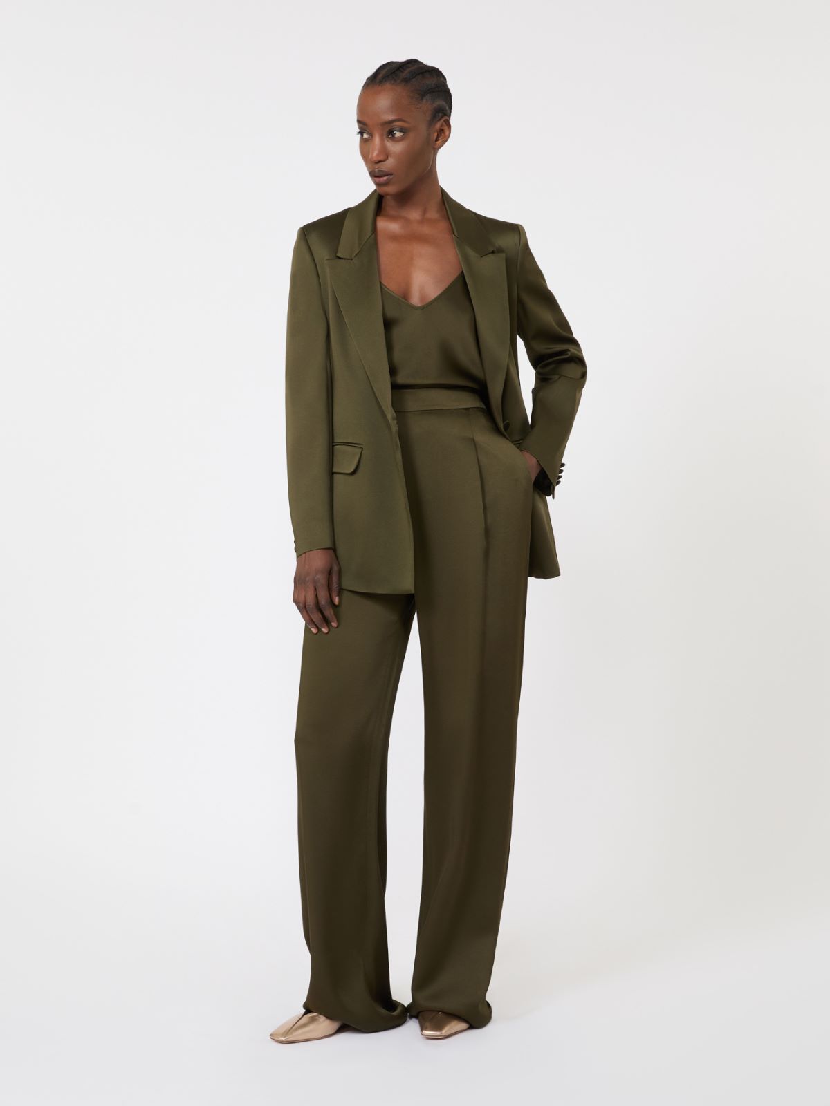 Slip-Top aus Envers-Satin - MOOSGRUEN - Max Mara - 4