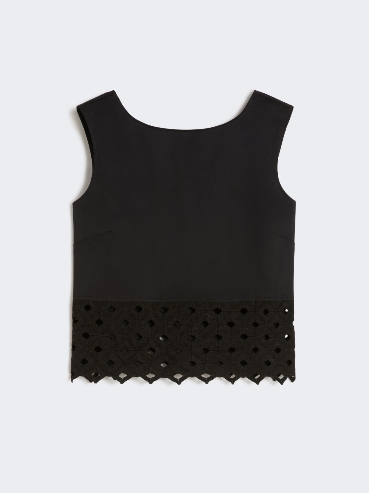 Poplin and macramé lace top - BLACK - Max Mara - 4
