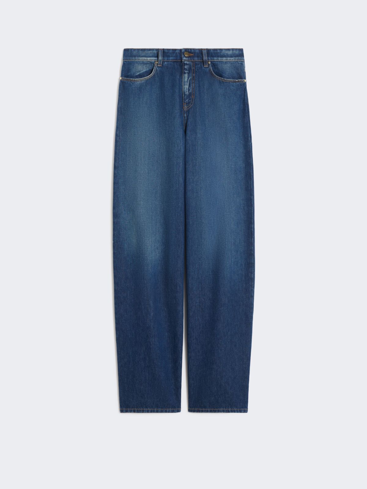 Luźne jeansy baggy z denimu. - GRANATOWY - Max Mara - 10