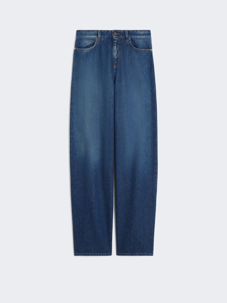 Luźne jeansy baggy z denimu. - GRANATOWY - Max Mara