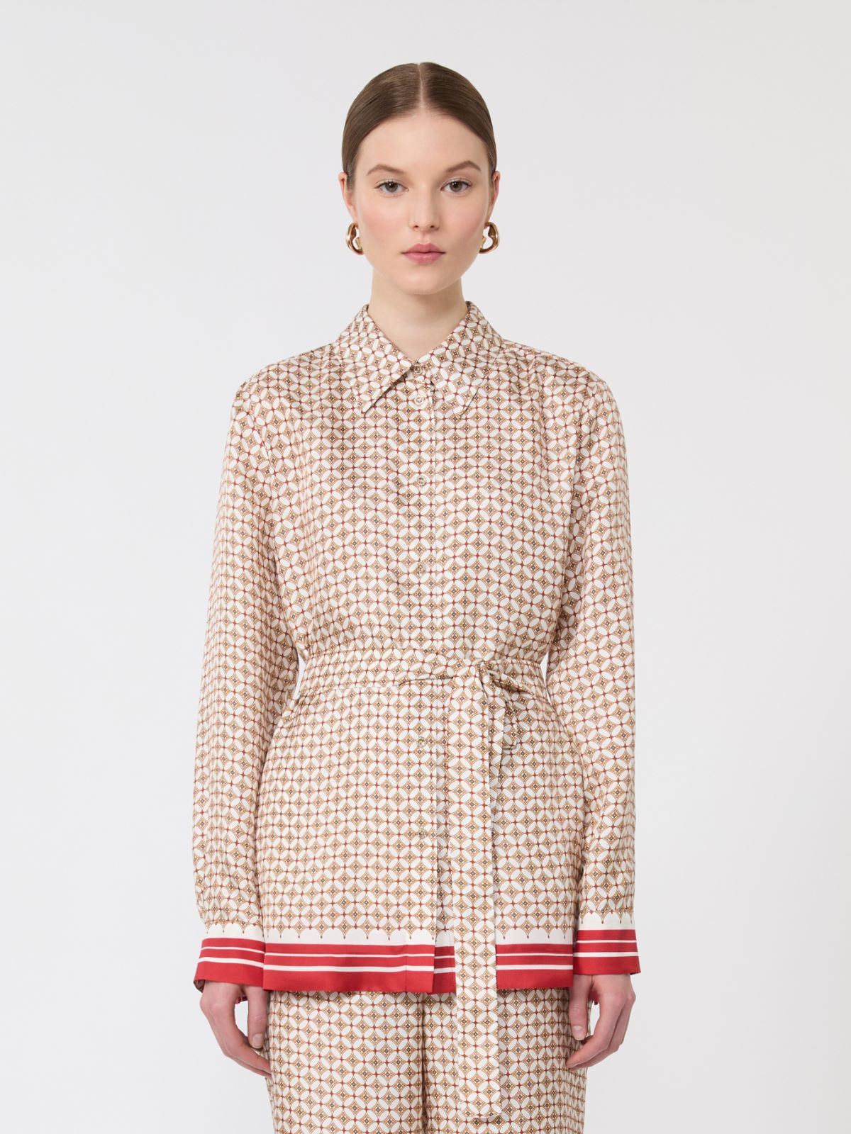 Printed silk shirt - RED - Max Mara - 6