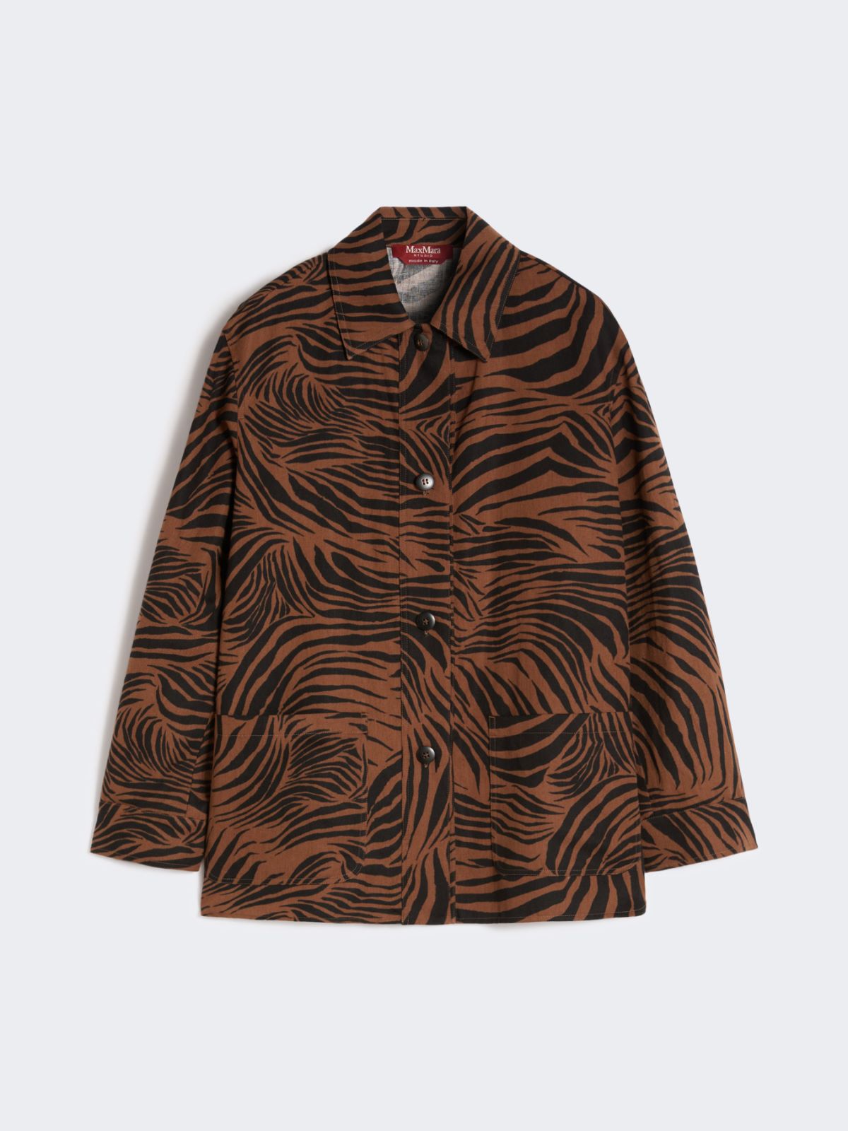 Printed cotton and linen shirt - BROWN - Max Mara - 9