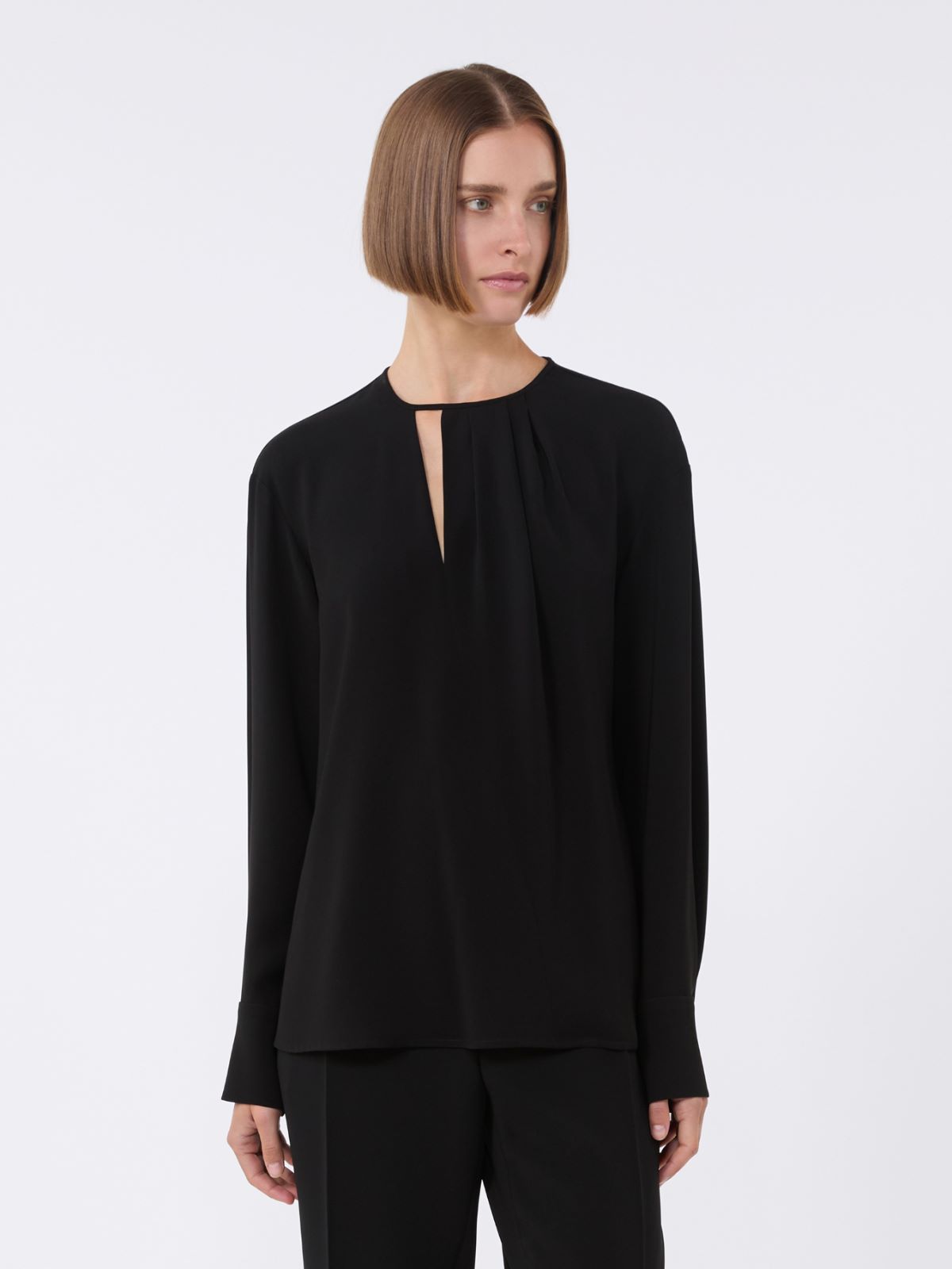 Lightweight cady blouse - BLACK - Max Mara - 6