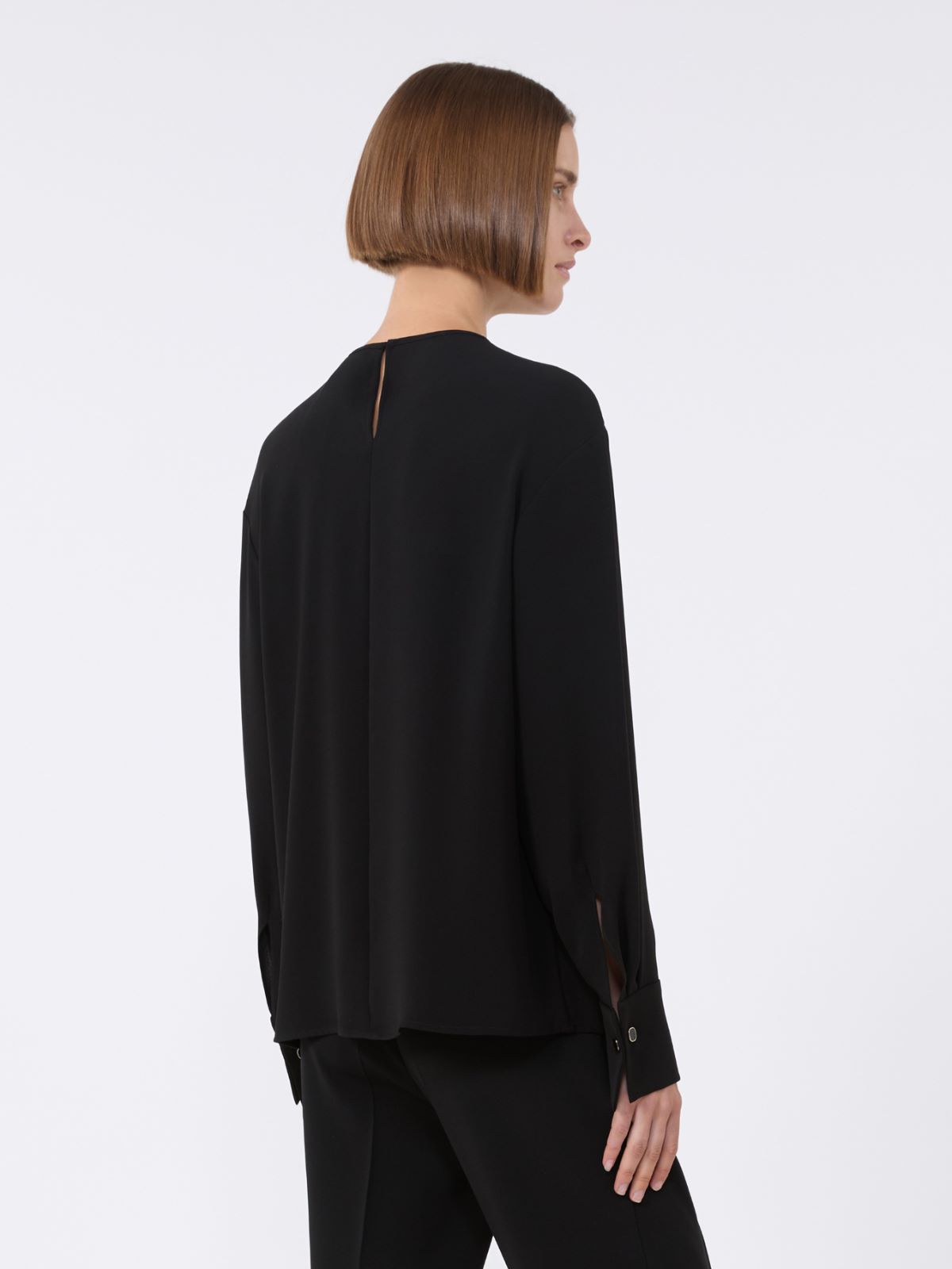 Lightweight cady blouse - BLACK - Max Mara - 6