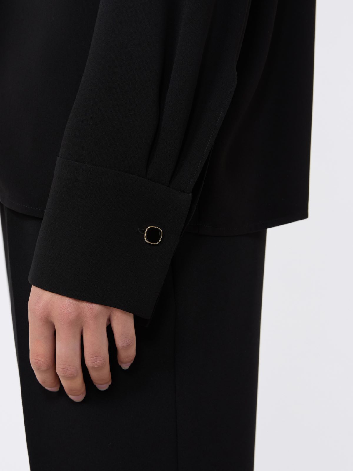 Lightweight cady blouse - BLACK - Max Mara - 6