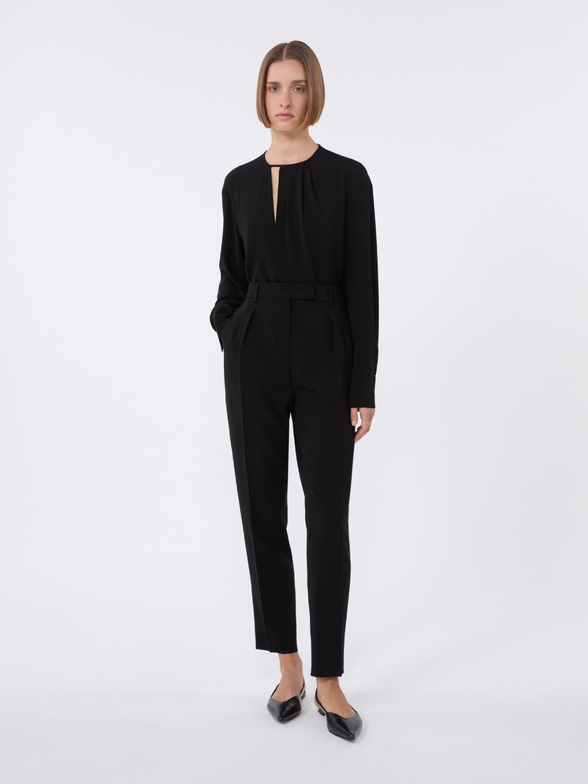 Blusa in cady leggero - NERO - Max Mara