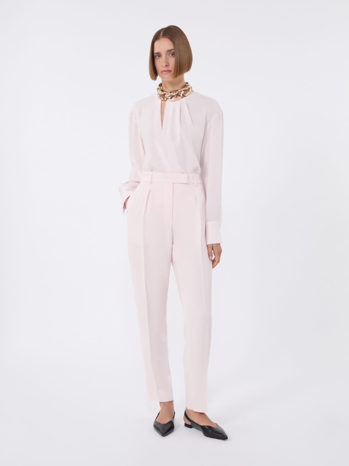 Lightweight cady blouse - PINK - Max Mara
