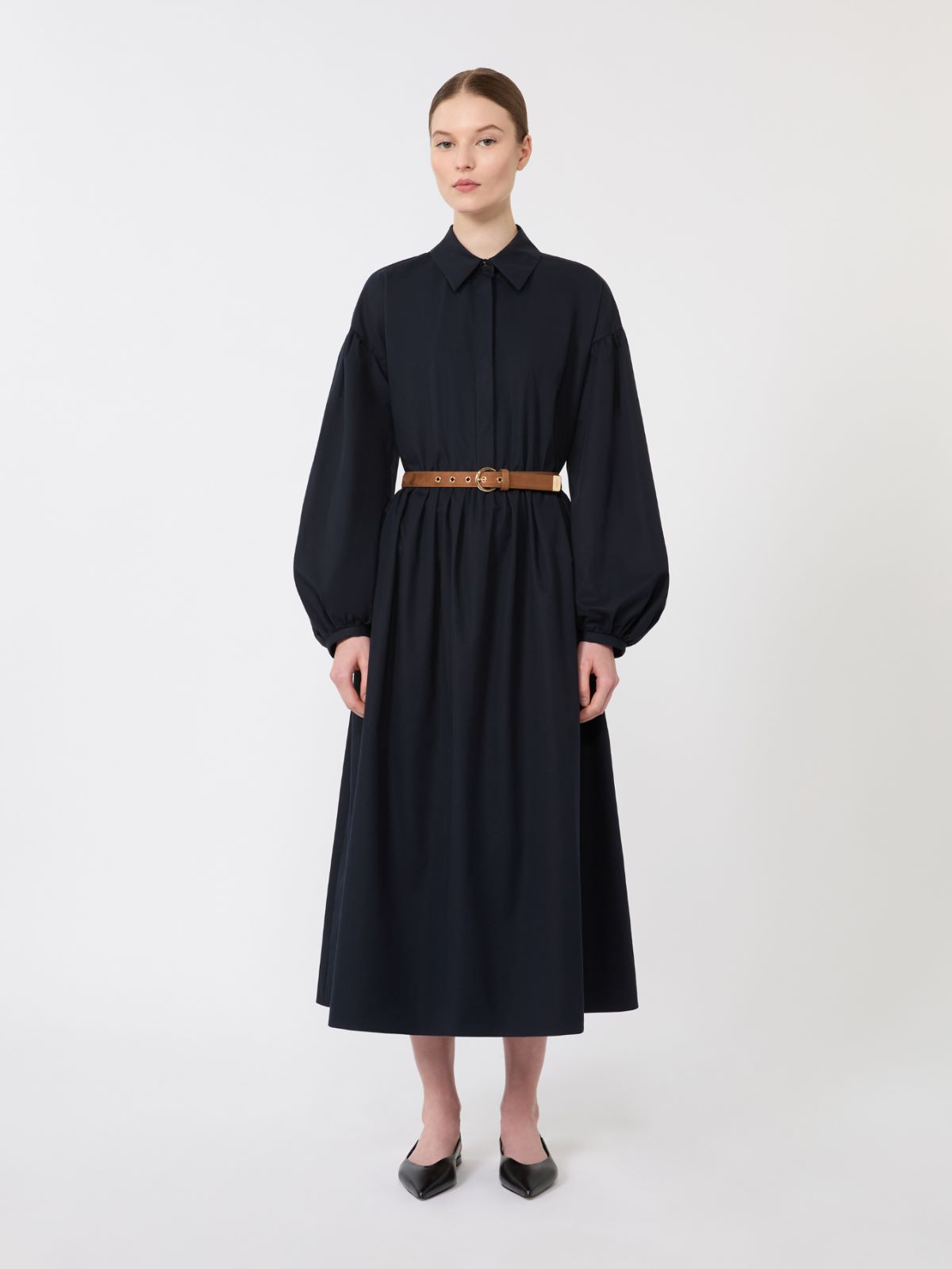 Cotton shirt dress - NAVY - Max Mara - 5