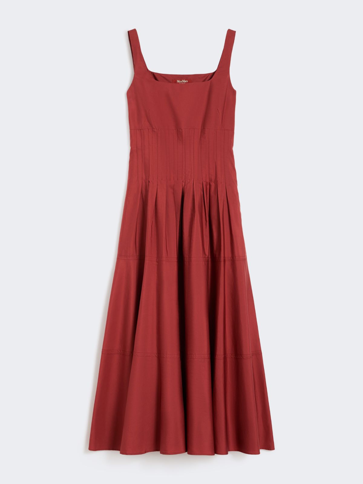 Poplin full-skirt dress - BRICK RED - Max Mara - 5