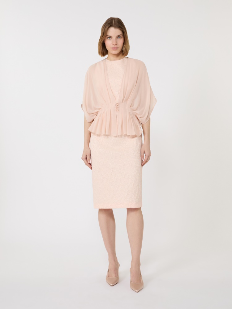 Jacquard cloque dress - POWDER