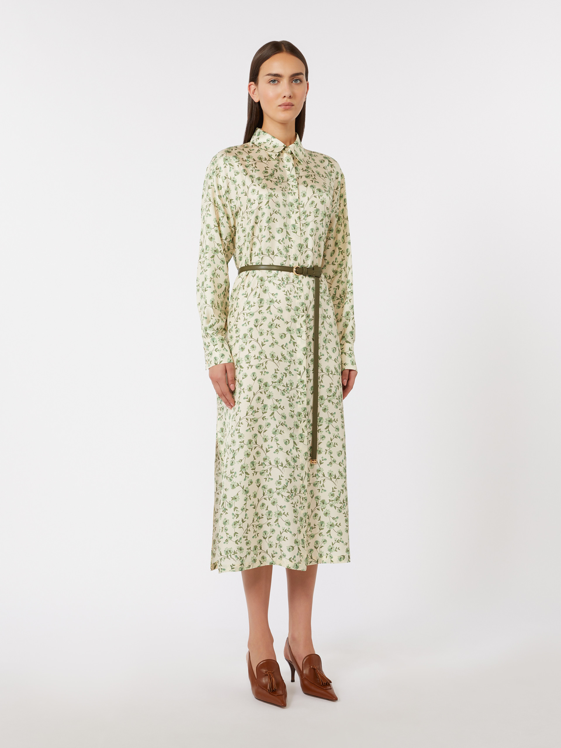 Printed silk twill dress - IVORY - Max Mara - 2