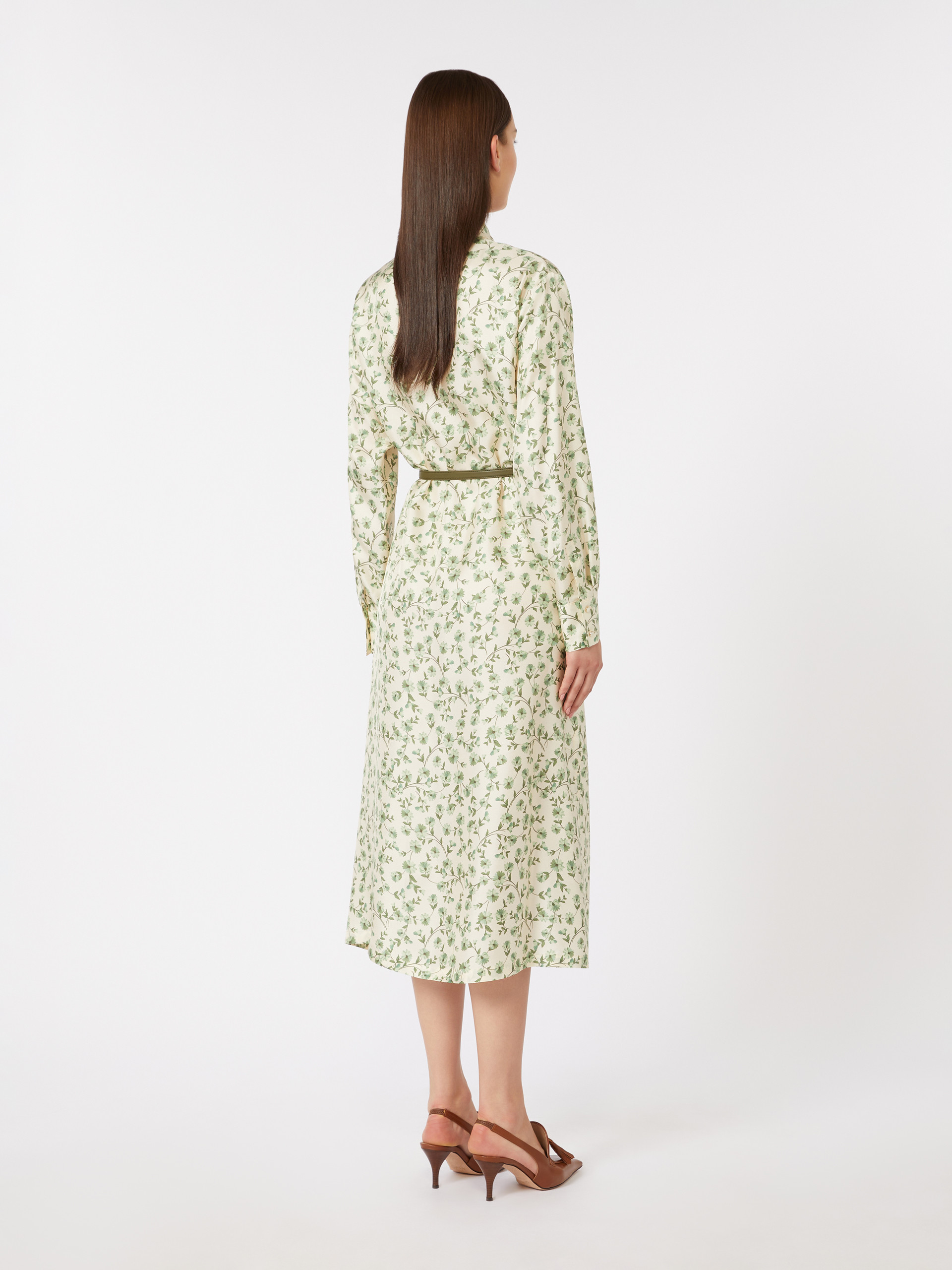 Printed silk twill dress - IVORY - Max Mara - 3