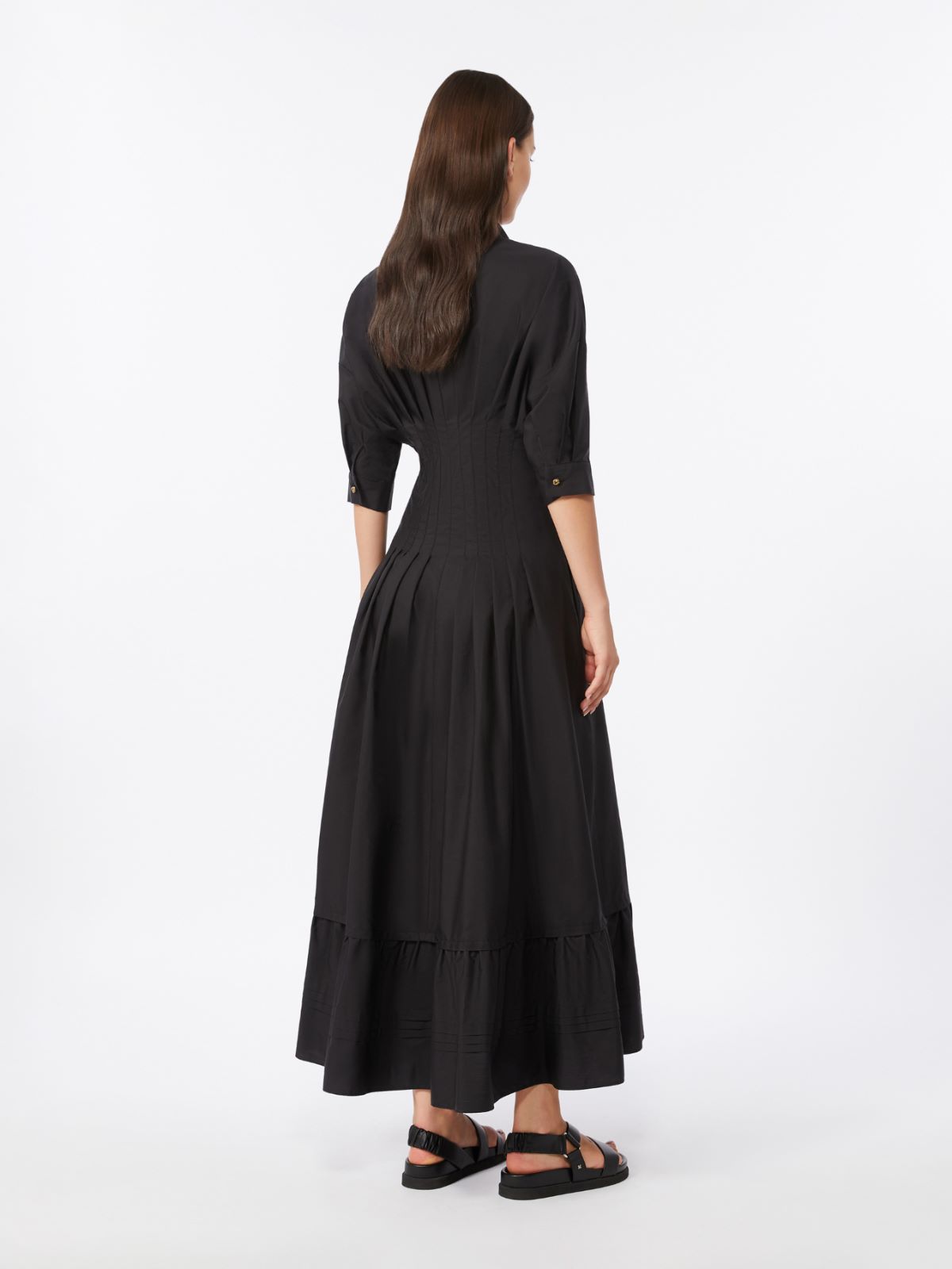 Robe en popeline de coton - NOIR - 3