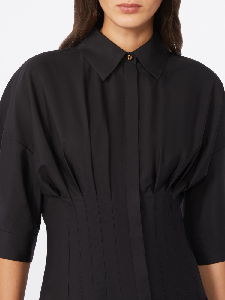 Robe en popeline de coton - NOIR - 4