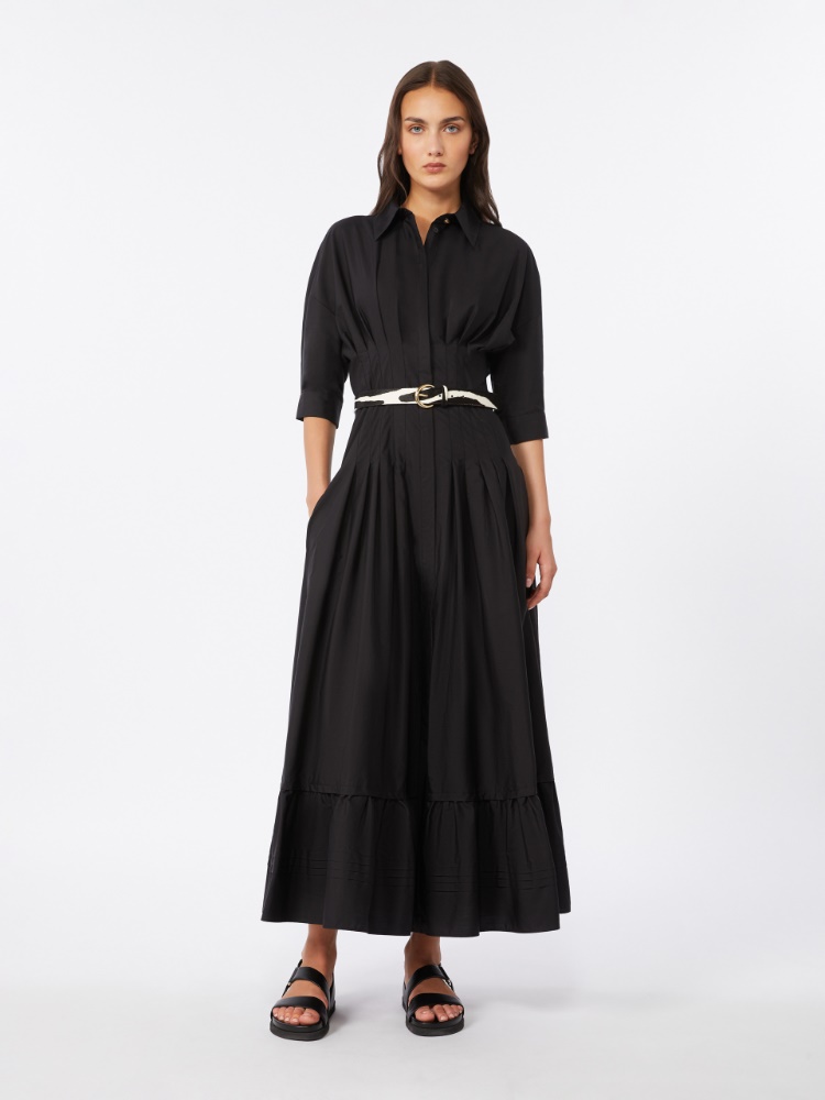 Robe en popeline de coton - NOIR - 1