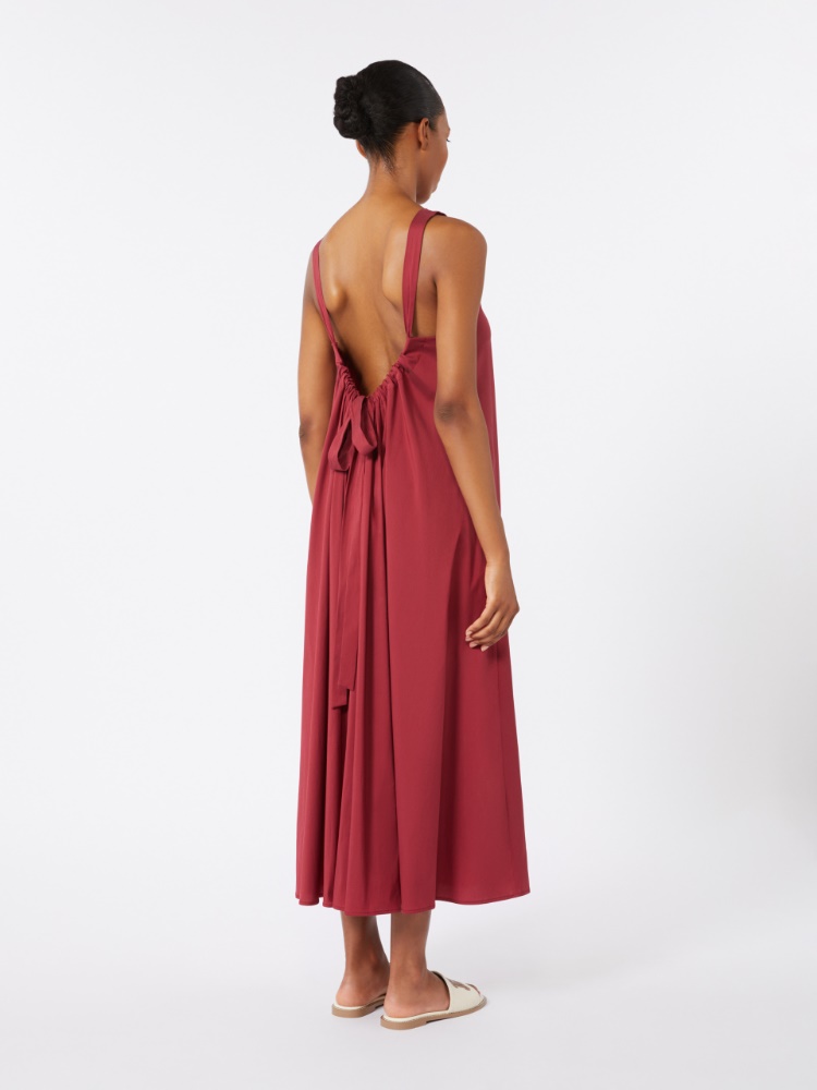 Flared stretch poplin dress - GERANIUM - 3