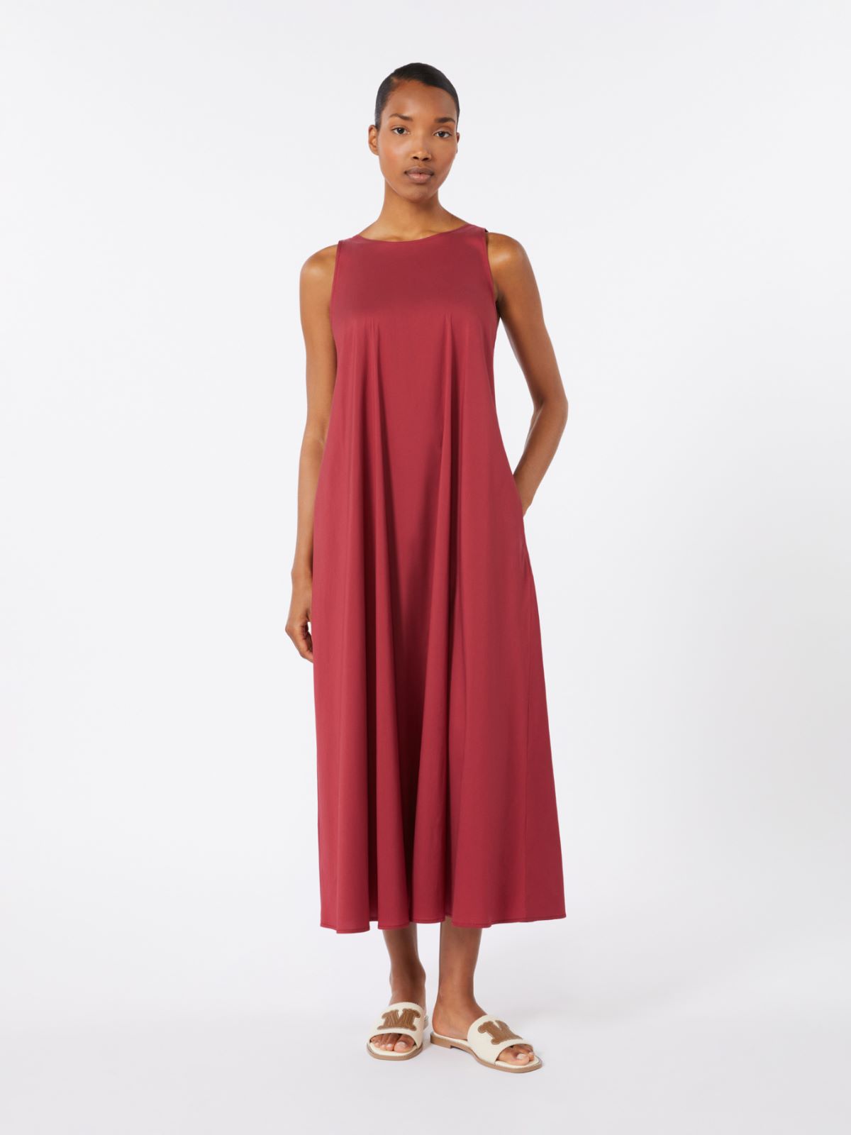 Robe évasée en popeline stretch - GERANIUM