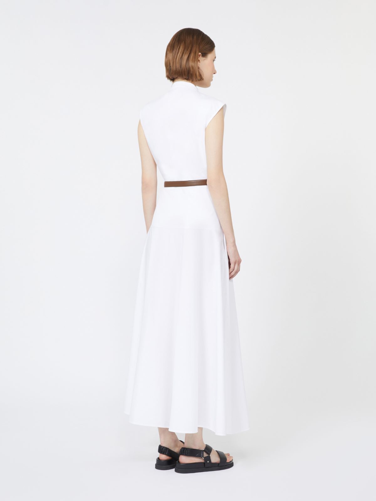 Cotton poplin circle dress - OPTICAL WHITE - Max Mara - 9