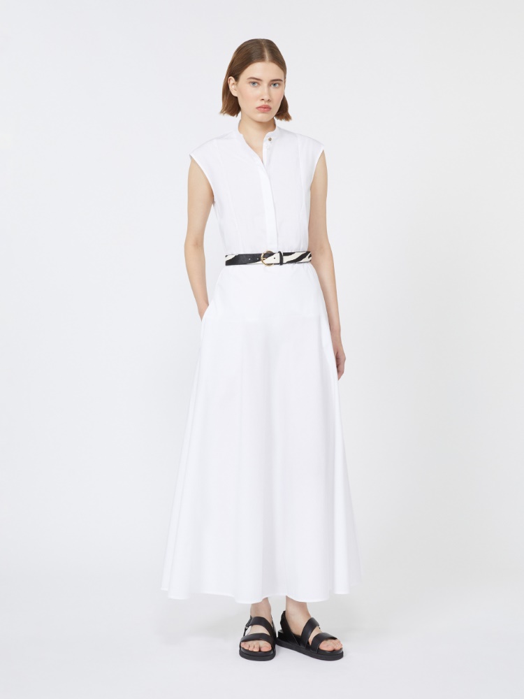 Cotton poplin circle dress - OPTICAL WHITE - Max Mara