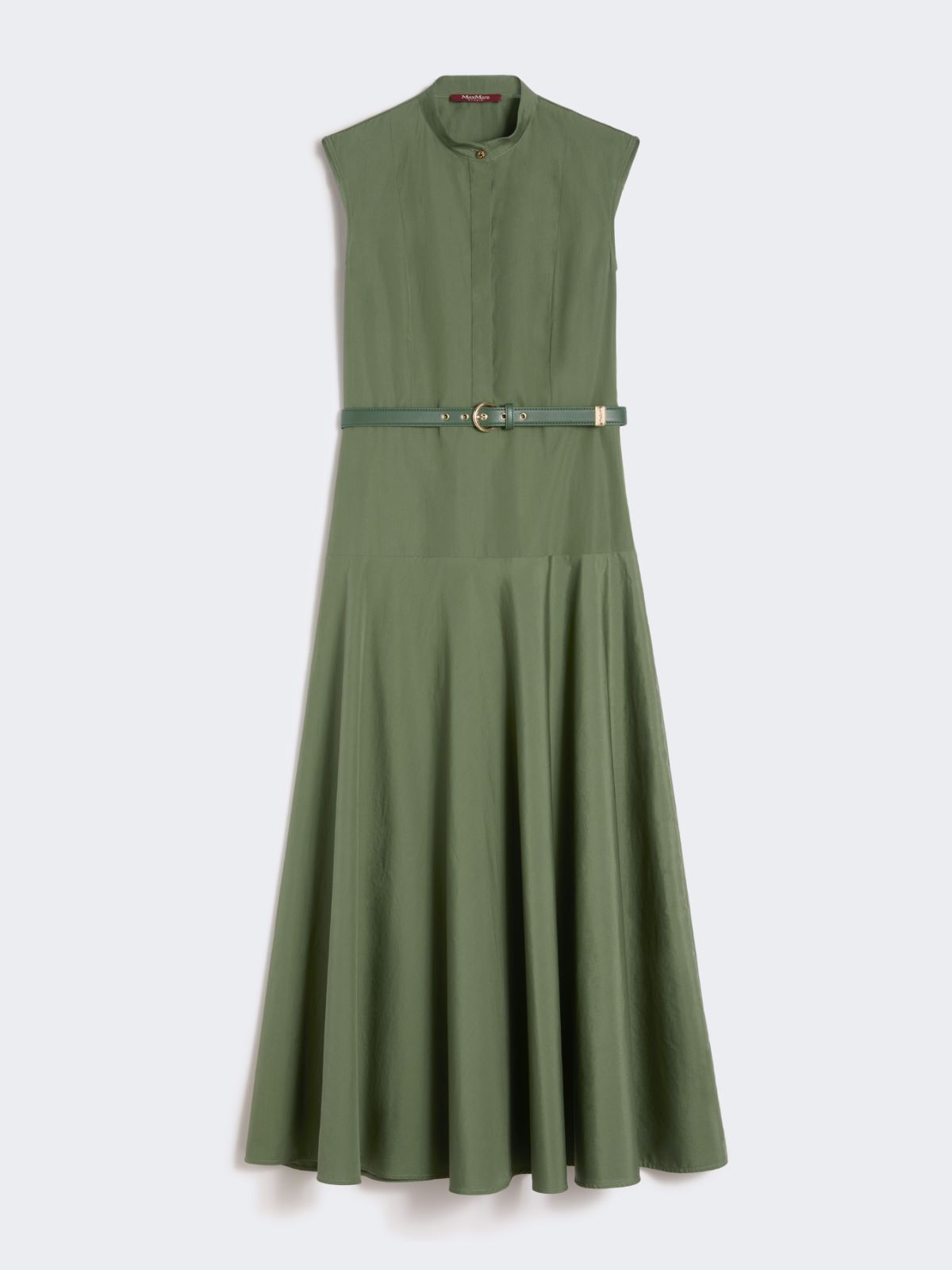 Kleid aus Baumwollpopeline mit Tellerrock - KHAKI - Max Mara - 10