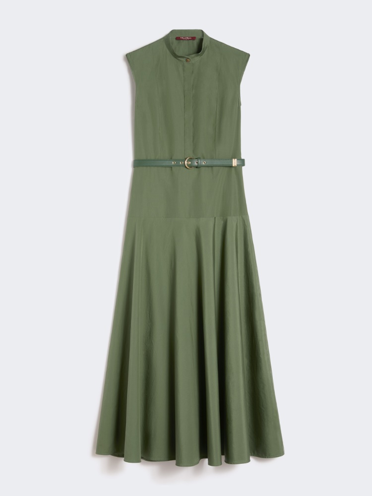 Kleid aus Baumwollpopeline mit Tellerrock - KHAKI - Max Mara