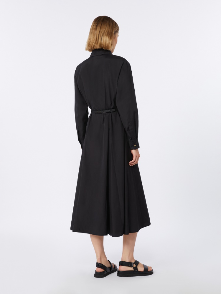 Robe-chemise longue en popeline - NOIR - Max Mara - 3