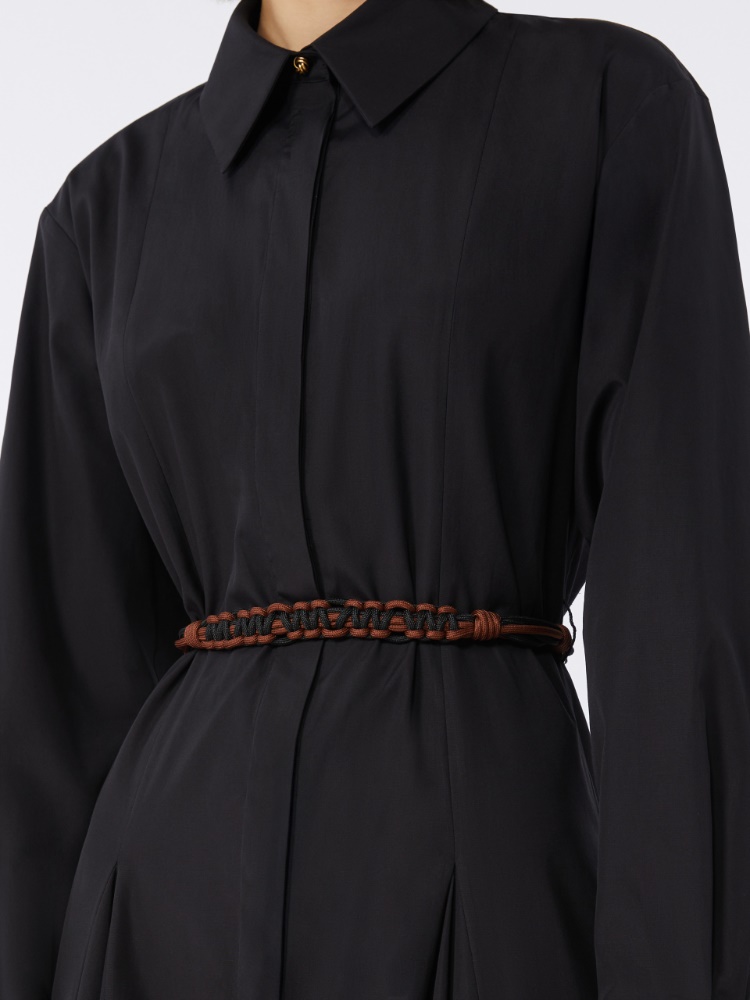 Robe-chemise longue en popeline - NOIR - Max Mara - 4