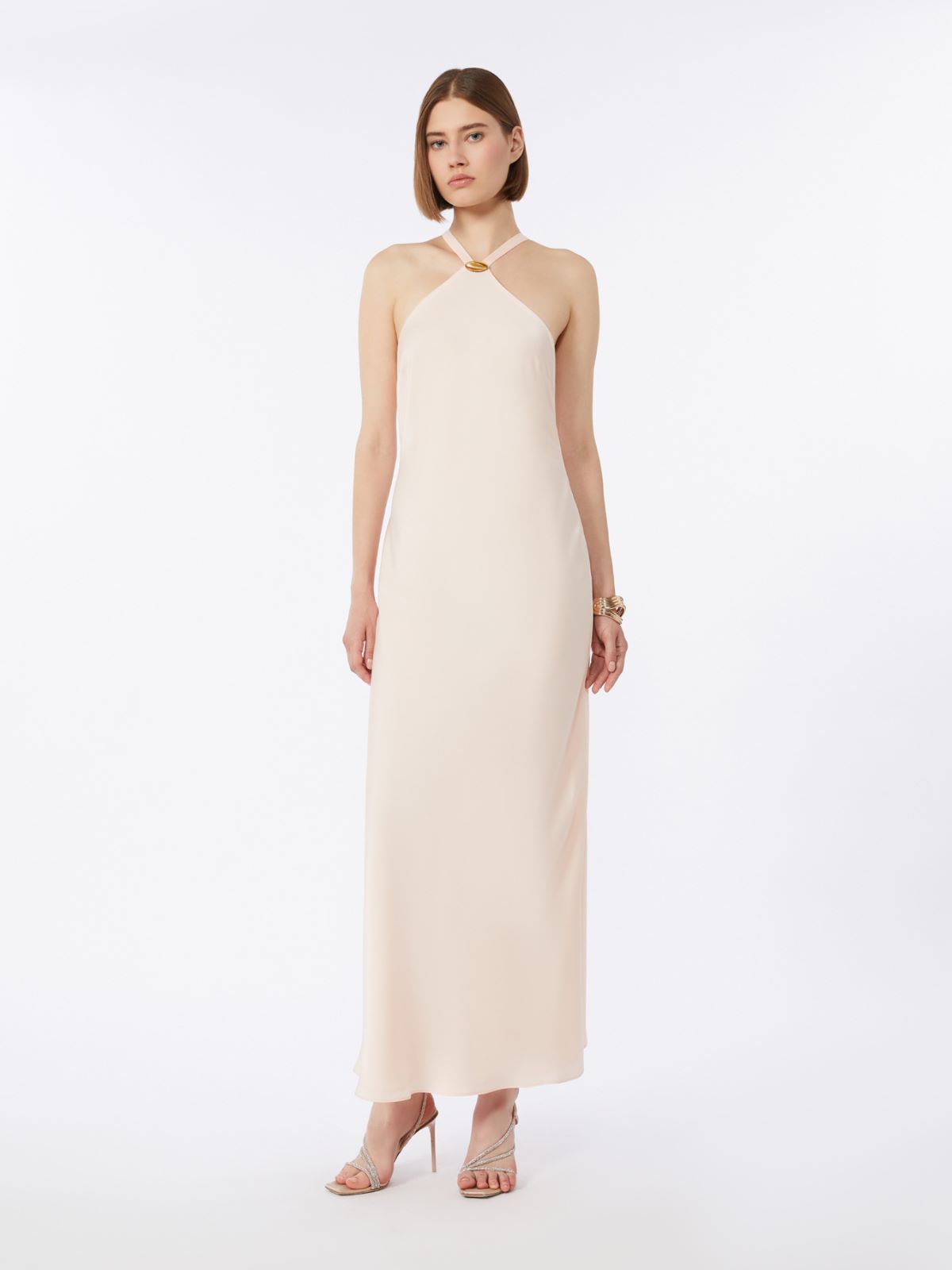 Lightweight satin dress - BEIGE PINK - Max Mara - 9