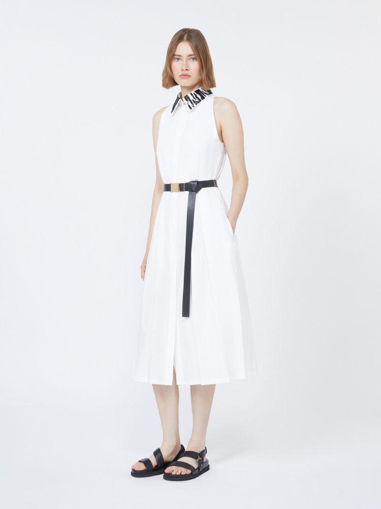 Poplin shirt dress - WHITE - 2