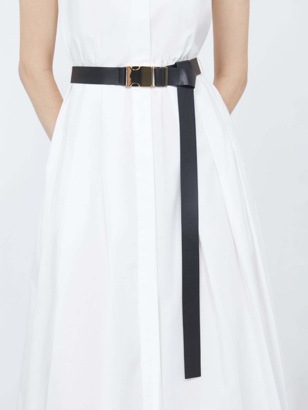 Poplin shirt dress - WHITE - 5