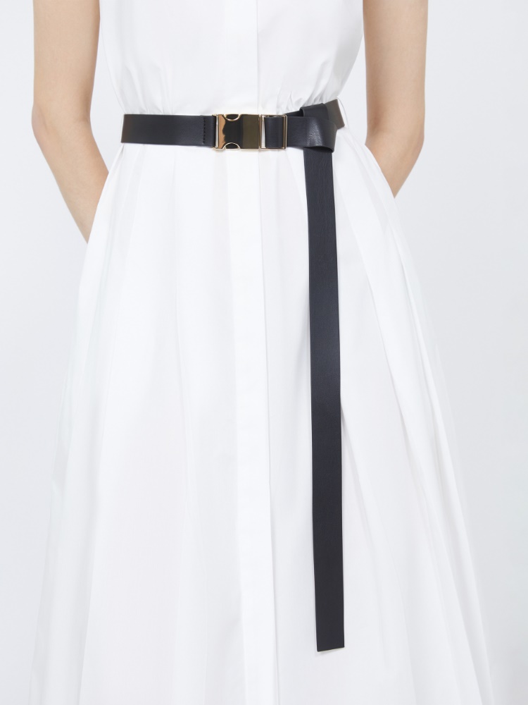 Poplin shirt dress - WHITE - 5