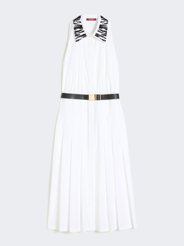 Poplin shirt dress - WHITE